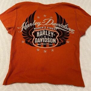Harley Davidson cropped baby tee